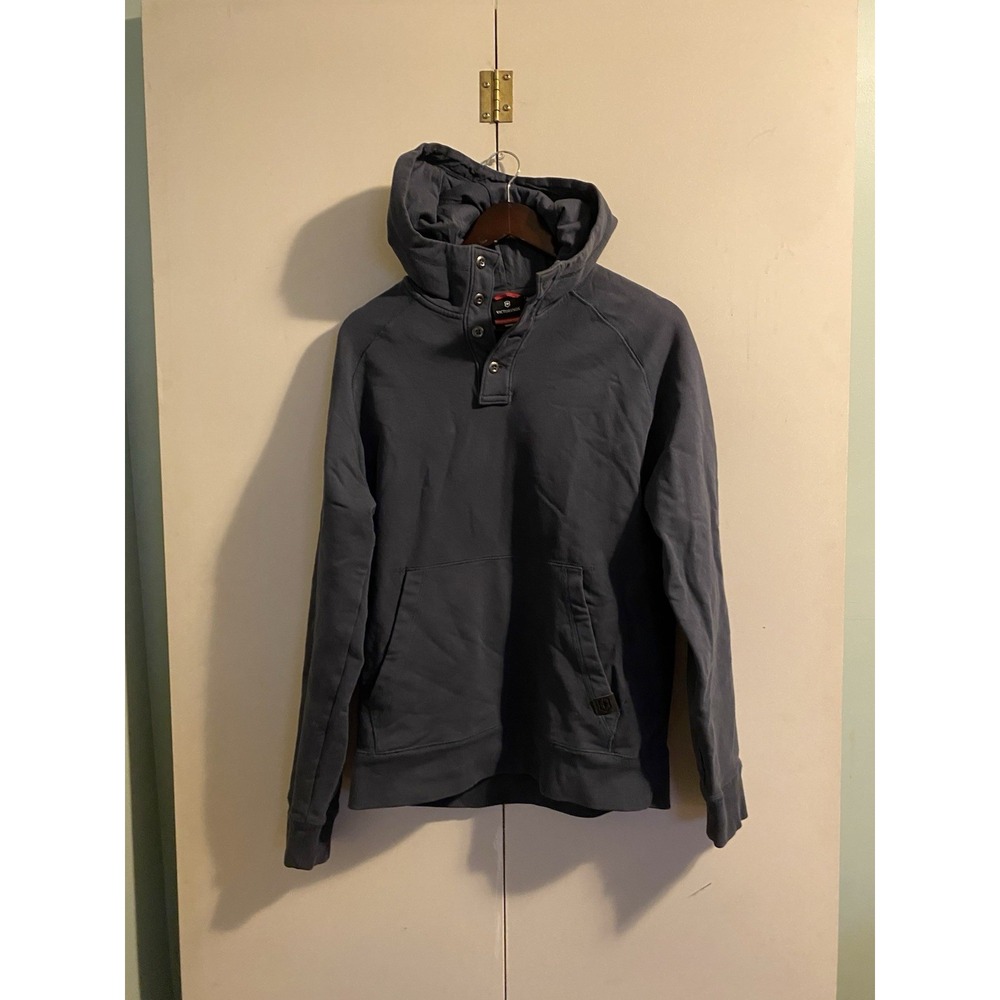 Victorinox Hoodie Sweater Adult Medium Black 1/4 Snap Knit Casual Pullover Mens